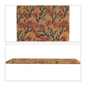 Paillasson coco avec branches Noir - Marron - Rouge - Fibres naturelles - Matière plastique - 60 x 2 x 40 cm