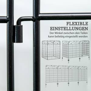 Zaun 844-615V00BK Schwarz - Metall - 1 x 110 x 352 cm