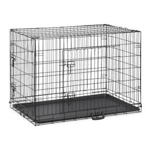 Cage pliable avec fond pour chien Noir - Métal - Matière plastique - 106 x 77 x 69 cm