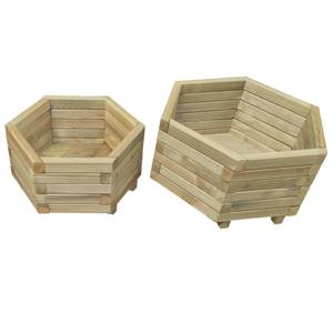 Garten-Hochbeet (2-teilig) 43334 Braun - Massivholz - Holzart/Dekor - 60 x 31 x 60 cm