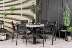 Gartenmöbel-Set Parma (7-teilig) Schwarz - Metall - 140 x 73 x 140 cm