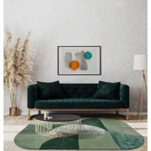 Tapis de salon moderne en laine LAVO Vert - 160 x 230 cm