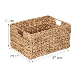 Aufbewahrungskorb aus Wasserhyazinthe Braun - Metall - Rattan - 28 x 19 x 37 cm