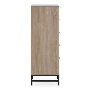 Kommode Hera 4 Schubladen 1 Tür Braun - Holzwerkstoff - Kunststoff - 40 x 112 x 40 cm