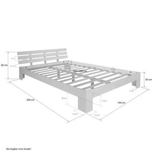 Holzbett Doppelbett 1835 Breite: 164 cm - Weiß