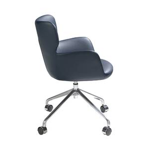 Blauer Büro-Drehstuhl mit Armlehnen Blau - Kunstleder - Textil - 58 x 80 x 59 cm