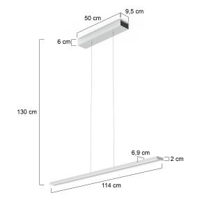 Pendelleuchten Bande Silber - Metall - 17 x 130 x 114 cm