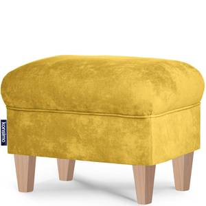 Sitzhocker Pouffe MILES Buche Dekor - Gelb