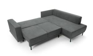 Ecksofa Rodario Steingrau - Massivholz - Holz teilmassiv