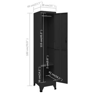 Armoire à casiers 294428-1 Noir - Profondeur : 45 cm