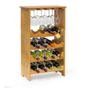 Casier à bouteilles de vin Étagère à vin Marron - Bambou - 50 x 84 x 24 cm