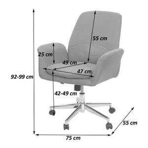 Bürostuhl K23 Grau - Textil - 75 x 99 x 55 cm