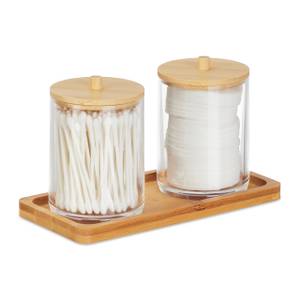 Distributeur Coton Tiges et Coton Disques 2 en 1 - Transparent