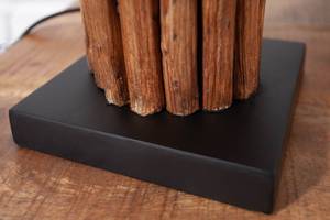 Tischleuchte EUPHORIA Braun - Naturfaser - Massivholz - Textil - 15 x 45 x 15 cm