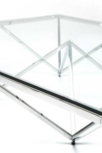 Table basse Network Argenté - Verre - 105 x 32 x 105 cm