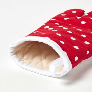 Ofenhandschuh Polka Dots Rot - Textil - 18 x 1 x 32 cm