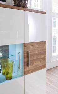 Highboard Lorenz 7-LR mit LED Weiß - Holzwerkstoff - Kunststoff - 90 x 135 x 37 cm