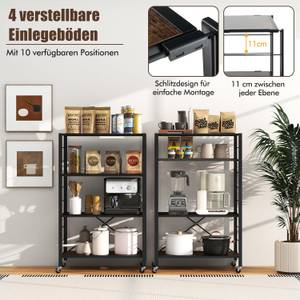 Servierwagen VL32445PWDE Schwarz - Holzwerkstoff - 36 x 122 x 76 cm