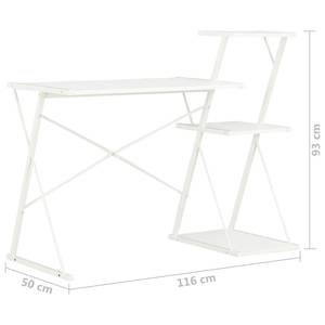 Schreibtisch 299628 Weiß - Metall - Massivholz - 116 x 93 x 116 cm