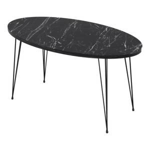 Table basse Skævinge Noir - Imitation marbre noir