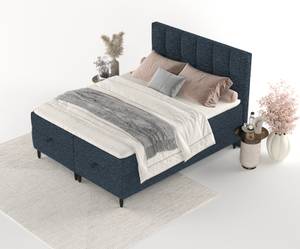 Premium Boxspringbett Attik Blau - Breite: 160 cm