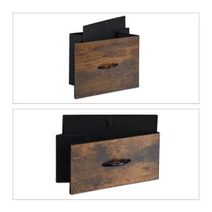 Kommode mit Schubladen & offenen Fächern Schwarz - Braun - Holzwerkstoff - Metall - 84 x 72 x 33 cm
