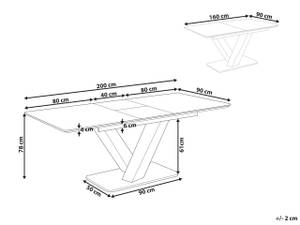 Table de salle à manger SALTUM Blanc - Bois manufacturé - 90 x 78 x 160 cm