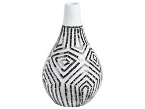 Vase décoratif OMBILIN Noir - Blanc - Céramique - 38 x 50 x 7 cm