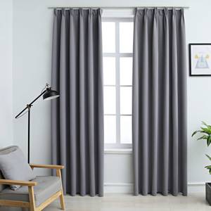 Rideau(lot de 2) 299467 Gris - Hauteur : 245 cm