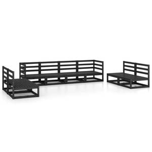 Gartenmöbel-Set 3009901-2 (8-teilig) Schwarz - Massivholz - Holzart/Dekor - 70 x 67 x 70 cm