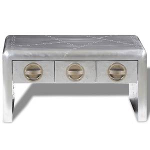 Couchtisch 242119 Silber - Metall - Massivholz - 50 x 40 x 80 cm