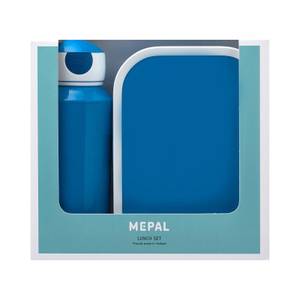 Lunchset Pop-Up Campus 2-teilig Blau - Kunststoff - 8 x 19 x 21 cm