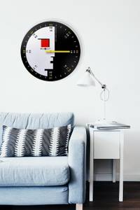 Horloge murale design THE MASKED. Noir - Blanc - Métal - Matière plastique - 35 x 35 x 3 cm