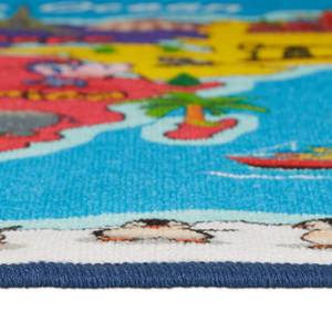 Kinderteppich Weltkarte 150x100 cm Blau - Rot - Gelb - Kunststoff - Textil - 150 x 1 x 100 cm