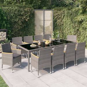 Garten Essgruppe (11-teilig) 3002195-6 Grau - Kunststoff - Polyrattan - 100 x 75 x 250 cm