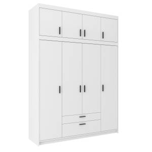 FURNIX Kleiderschrank Eliza 4D Weiß Weiß