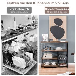 Küchenregal Industrie-Design Braun - Holzwerkstoff - 40 x 86 x 90 cm
