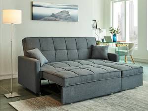 Schlafsofa CANETTI Grau - Textil - 86 x 98 x 206 cm