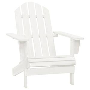 Chaise de jardin Blanc - Métal - Bois massif - 40 x 45 x 40 cm