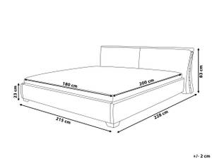 Doppelbett PARIS Breite: 215 cm - Echtleder