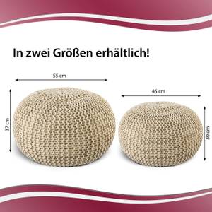 Premium Pouf Outdoor Sitzpouf Hocker Creme