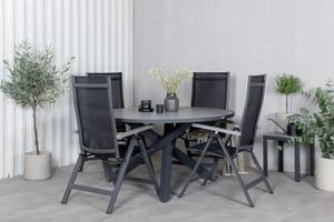 Gartenmöbel-Set Parma (5-teilig) Schwarz - Metall - 140 x 73 x 140 cm