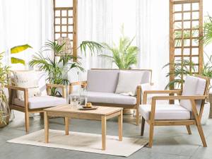 Lounge Set PALLANO 4-tlg Grau - Eiche Hell - Taupe