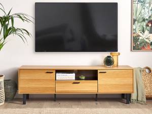 Meuble TV CLAREMONT Noir - Marron - Bois manufacturé - 160 x 51 x 40 cm