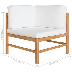 Garten-Lounge-Set (5-teilig) 3087198 Weiß - Massivholz - Holzart/Dekor - 63 x 30 x 63 cm