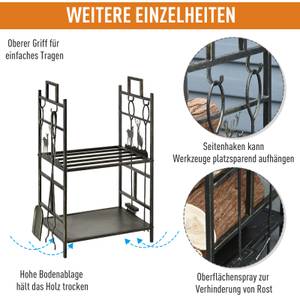 Kaminholzständer 842-152 Braun - Metall - 5 x 33 x 51 cm