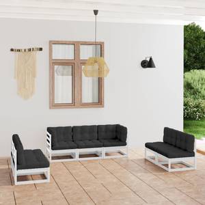 Garten-Lounge-Set (7-teilig) 3009899-2 Anthrazit - Weiß