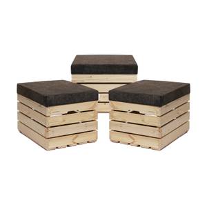 Sitzhocker mit Stauraum NATURE  3er Set Braun