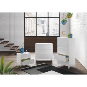 Commode Loft Blanc - Bois manufacturé - Matière plastique - 40 x 80 x 80 cm