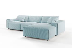 Sofa RANI Ecksofa Cord Hellblau - Ecke davorstehend rechts